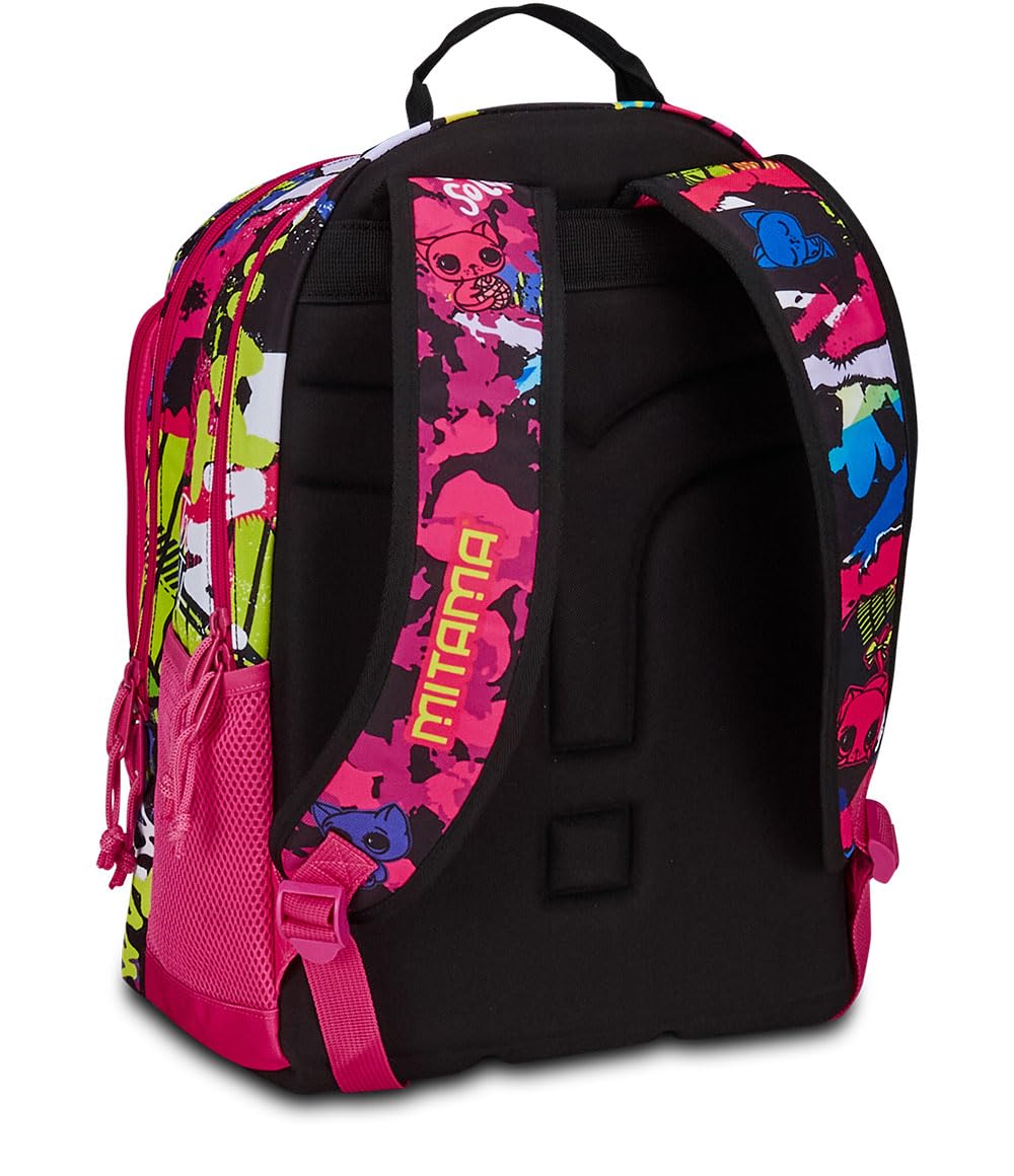 mitama-new-plus-zaino-triplo-scomparto-too-cute-rosa-e-nero-scuola-elementare image 5
