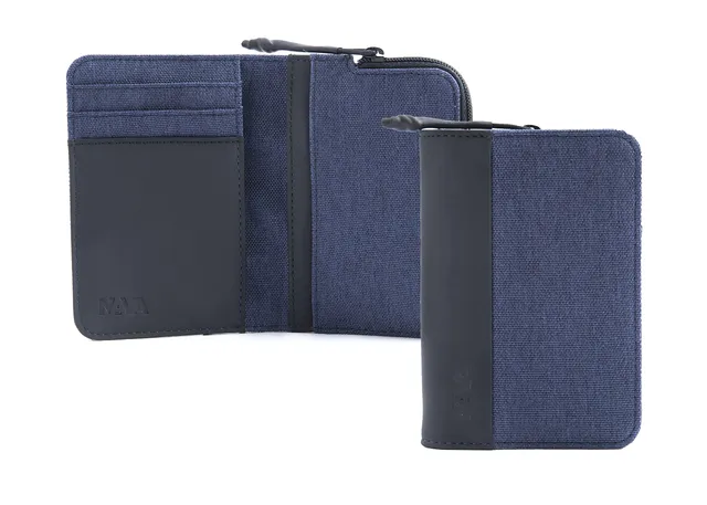nava-design-twin-porta-carte-4-tasche-con-portamonete-zip-e-rfid-blu-12-x-8-cm image 1