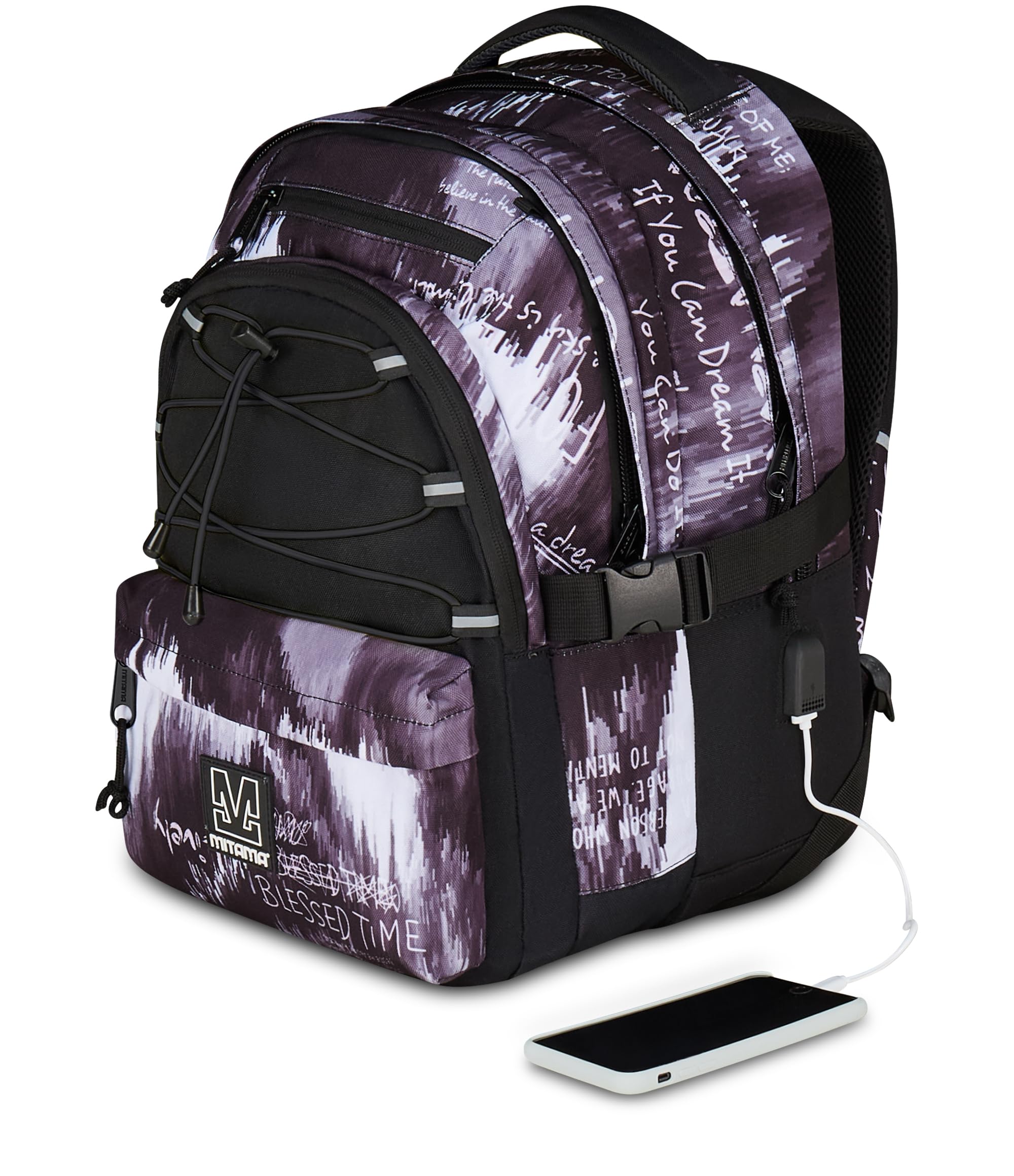 mitama-bdbf-glitch-zaino-scuola-nero-triplo-scomparto-con-usb image 6