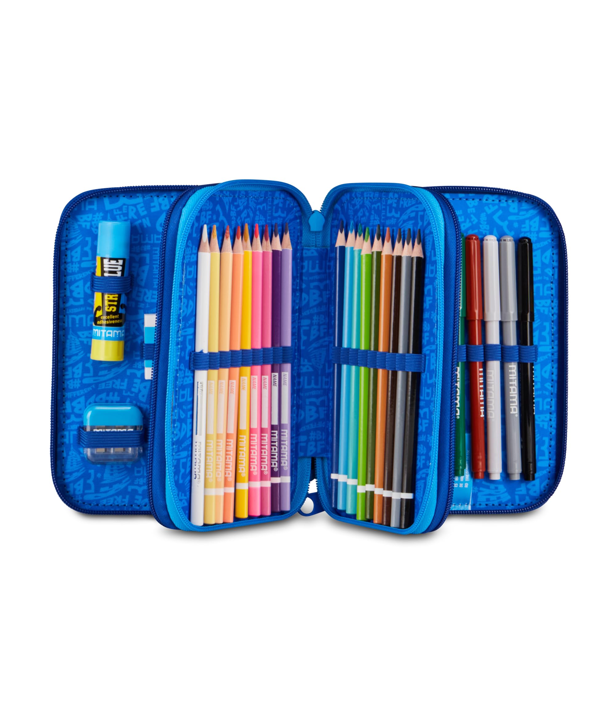 mitama-popsport-astuccio-triplo-con-spinny-pen-47-pezzi-multicolore image 2