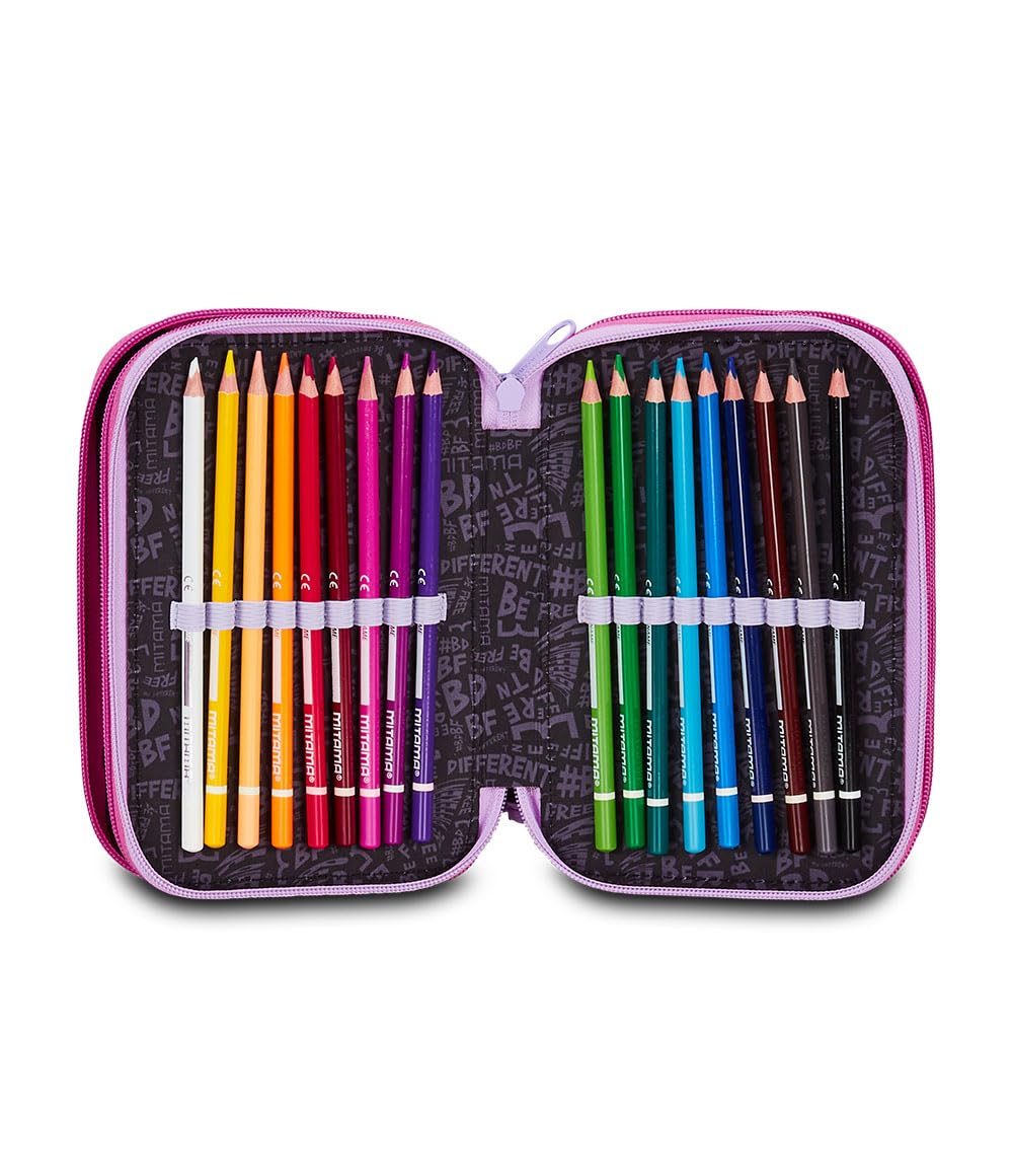 mitama-astuccio-scuola-3-scomparti-flower-fashion-47-pz-completo image 4