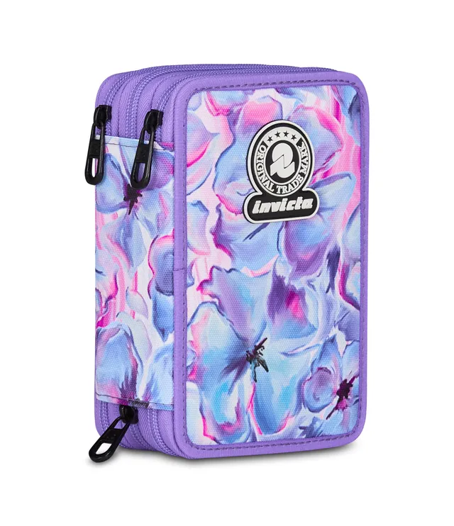 invicta-astuccio-3-zip-fantasy-lilla-triplo-scomparto-completo image 1