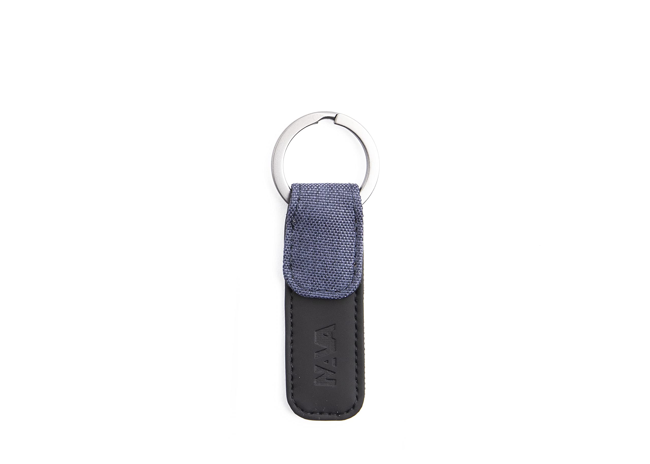 nava-design-twin-portachiavi-piatto-tessuto-melange-blu-10x3-cm image 1