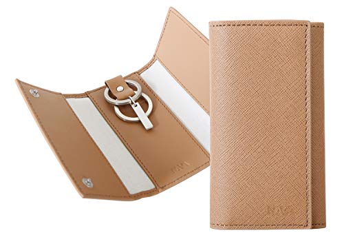 nava-design-via-durini-portachiavi-in-pelle-con-specchietti-bianco-panna-8x10-cm image 8