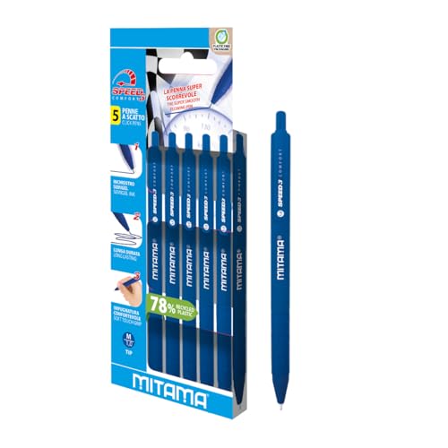 mitama-speed3-penna-a-scatto-semigel-blu-1-0-mm-astuccio-5-pezzi image 2