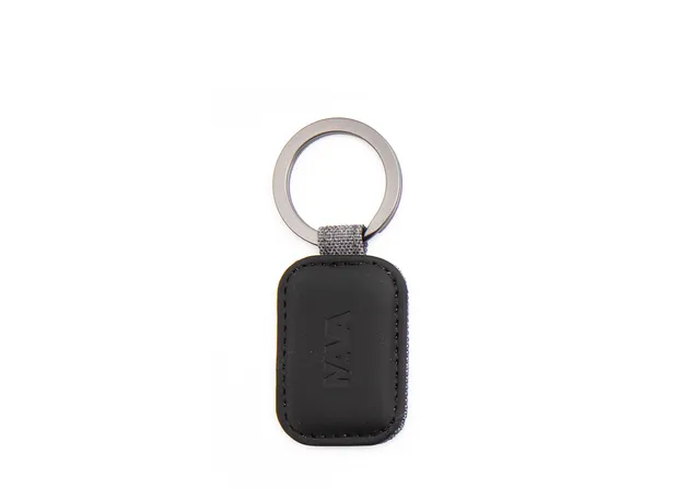 nava-design-twin-portachiavi-ovale-in-pu-e-tessuto-grigio-9-x-3-cm image 1