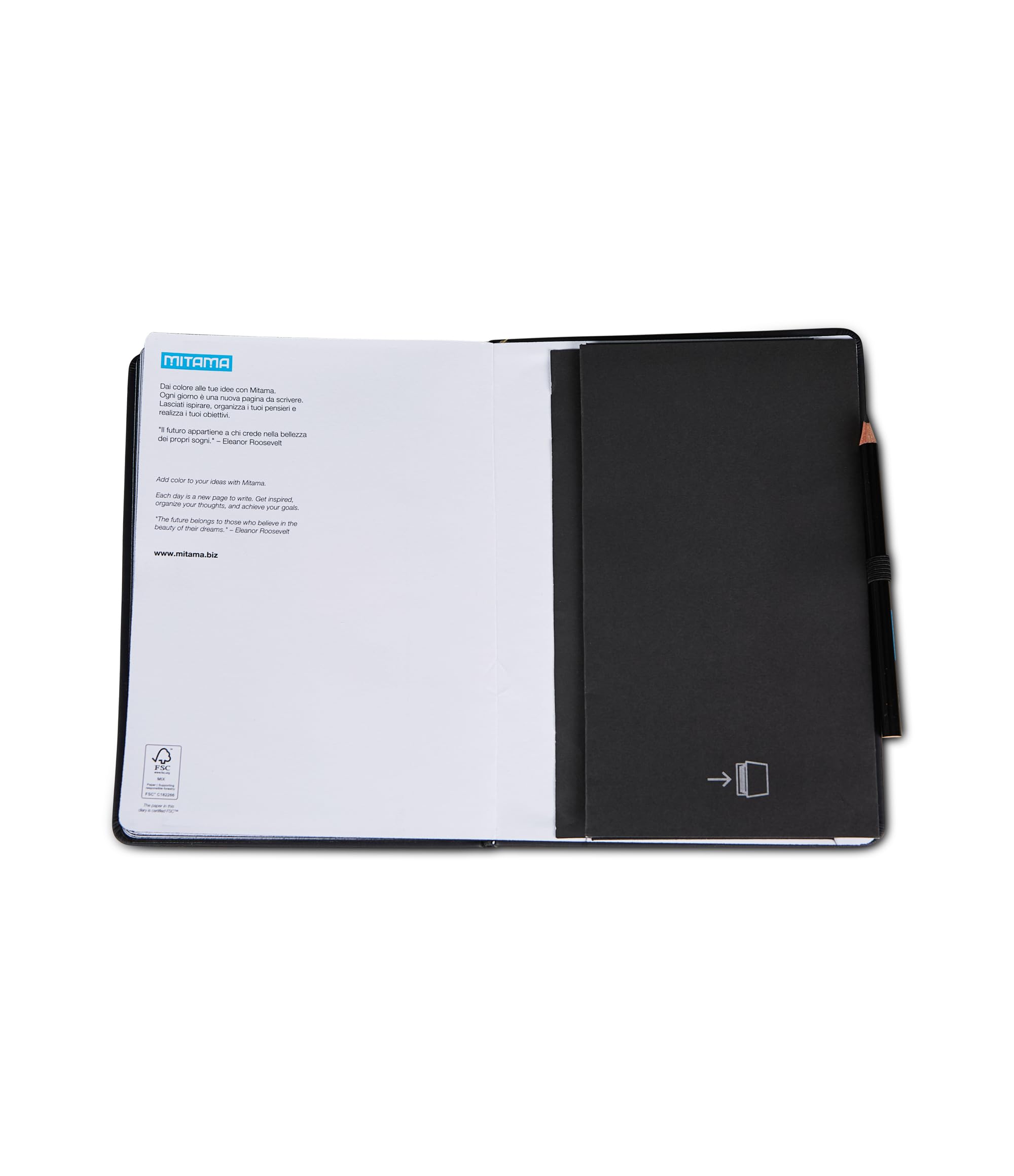 mitama-agenda-settimanale-2026-nera-18-mesi-15x21-cm-con-elastico image 4