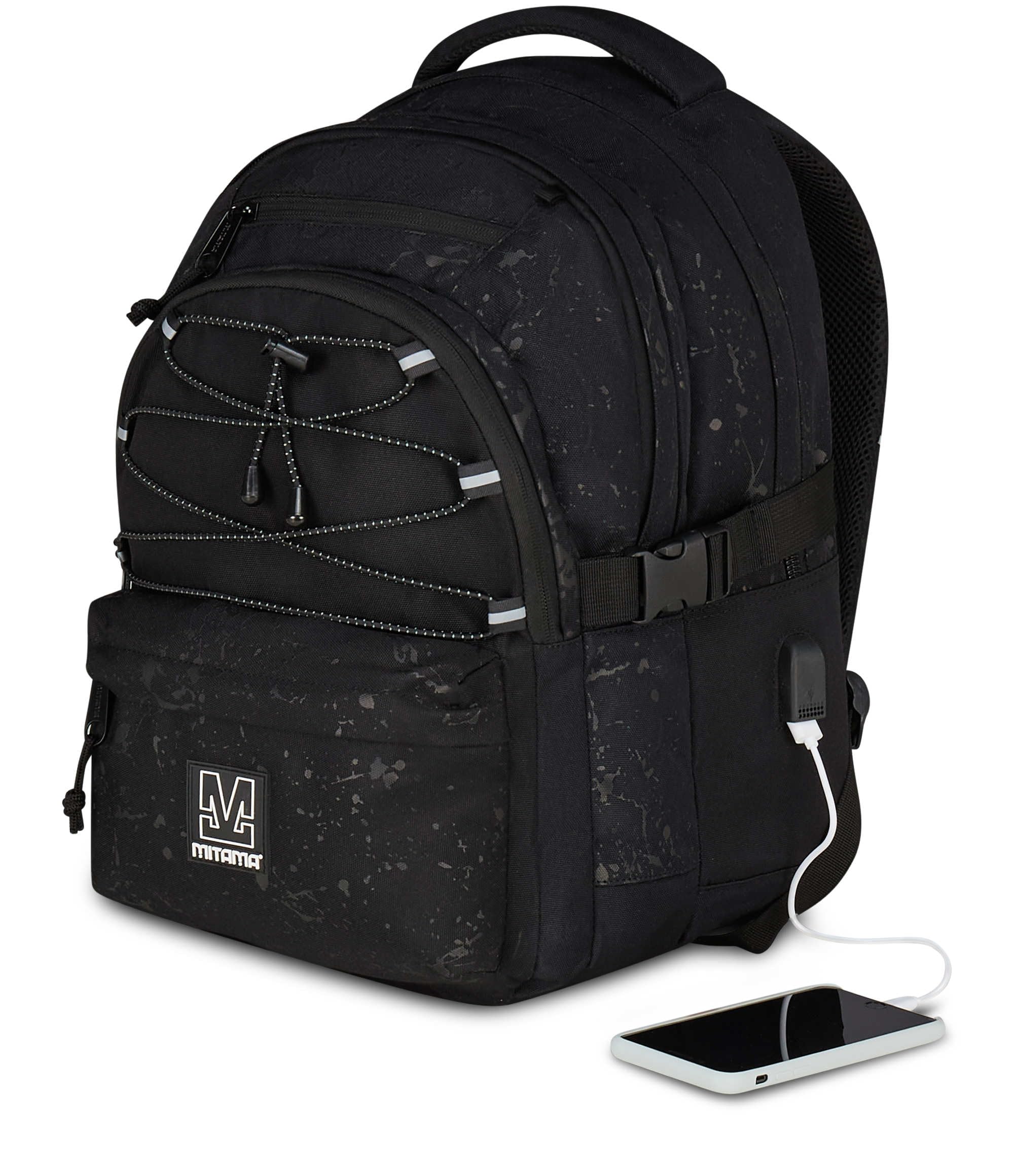 mitama-bdbf-black-splash-zaino-scuola-triplo-scomparto-nero-con-usb image 6