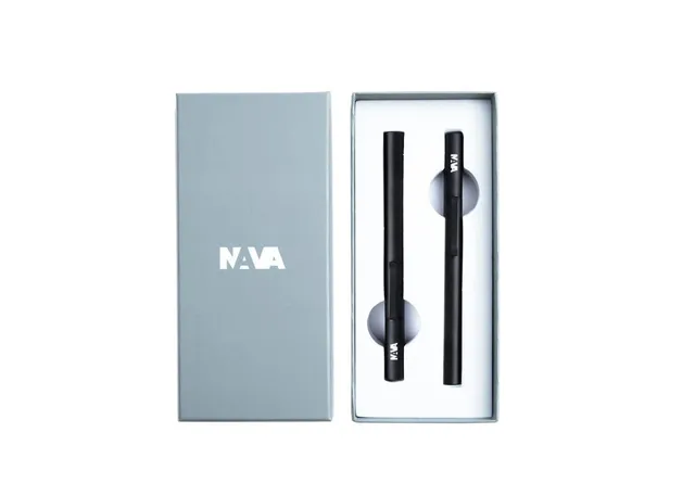 nava-design-magnetica-penna-stilografica-alluminio-blu-argento-0-6mm-11-cm image 1