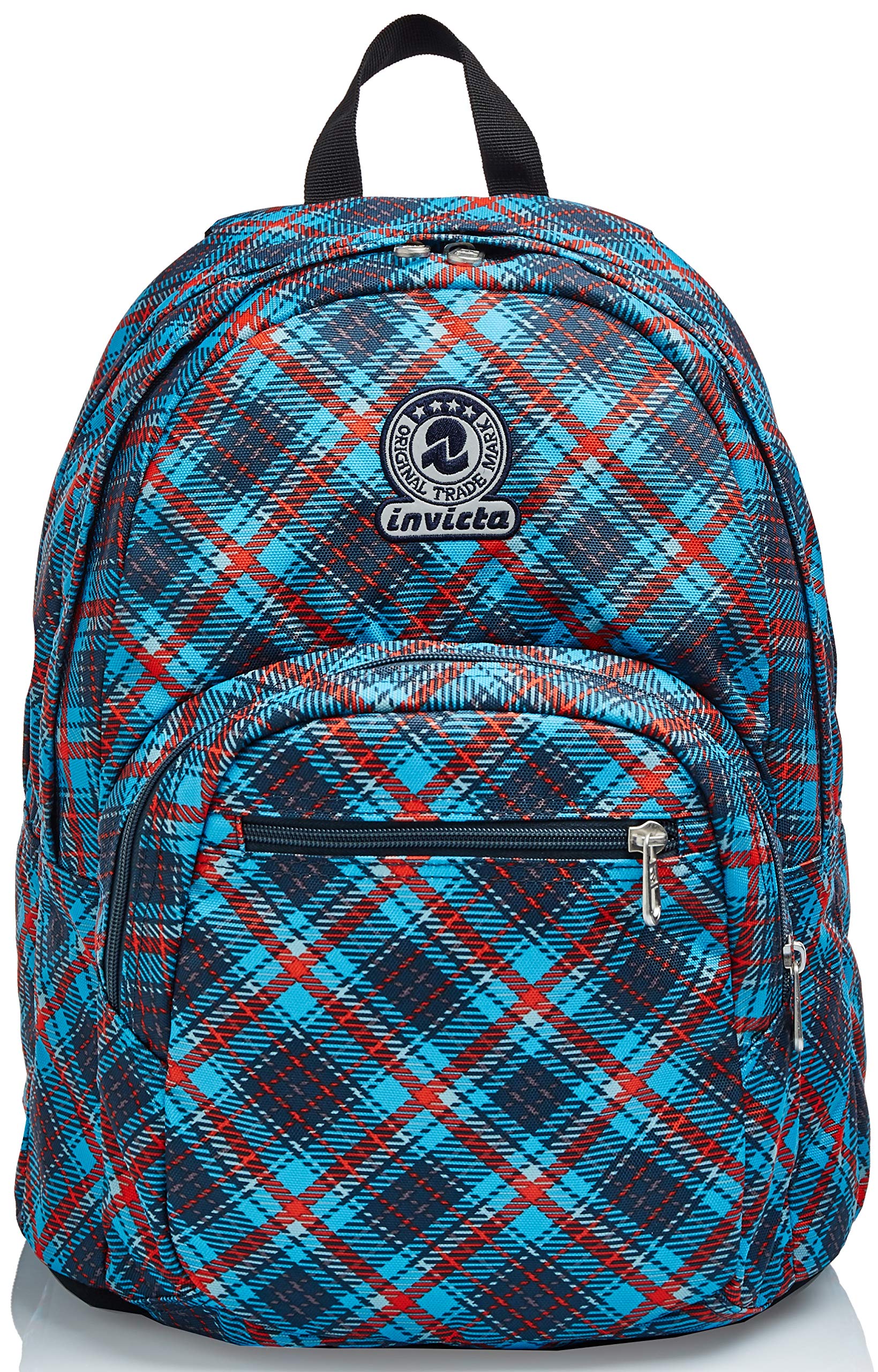 invicta-zaino-scuola-doppio-scomparto-blu-tartan-31-l image 1
