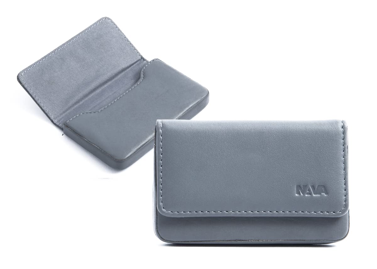 nava-design-smooth-porta-biglietti-da-visita-rigido-con-magnete-grigio-6x10-cm image 1