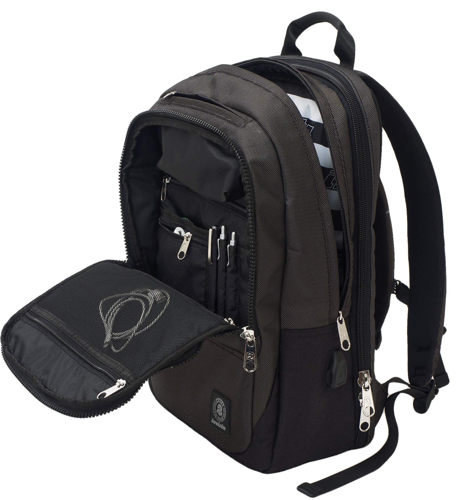 invicta-zaino-biz-l-tech-grigio-26-l-porta-pc-15-6-con-power-bank image 2