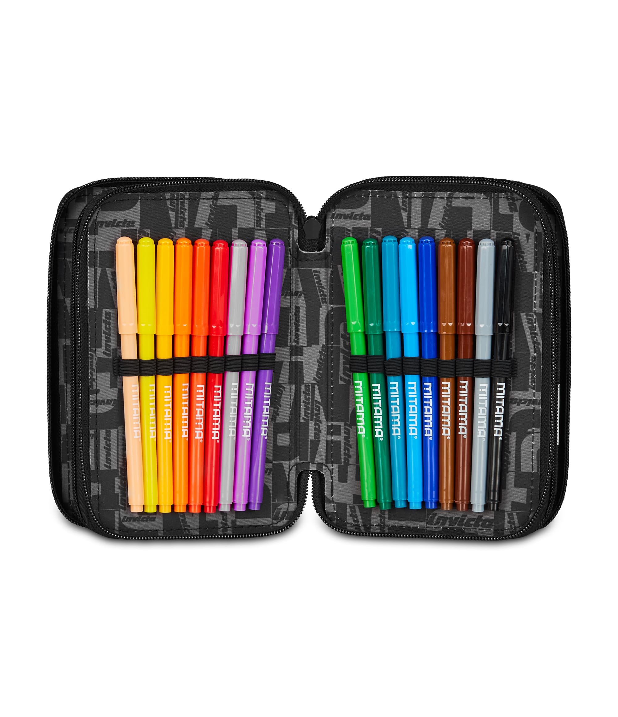 invicta-astuccio-scuola-3-zip-fantasy-nero-completo image 4