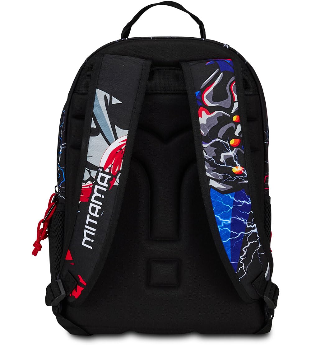 mitama-new-plus-zaino-triplo-scomparto-monster-bite-nero-e-rosso-scuola-elementa image 4