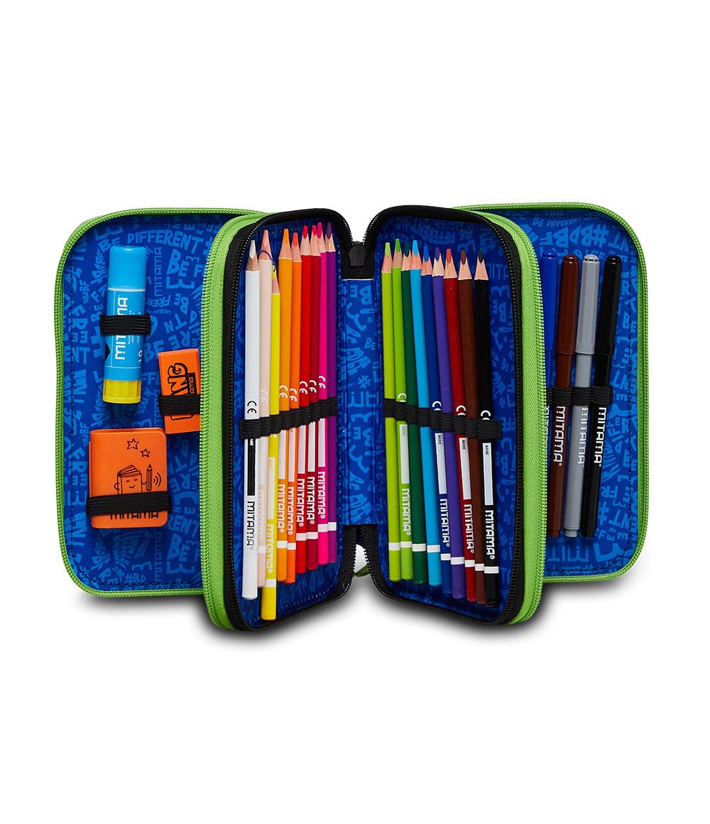 mitama-junior-triplo-citybro-astuccio-scuola-3-scomparti-blu-47-pezzi-impermeabi image 2