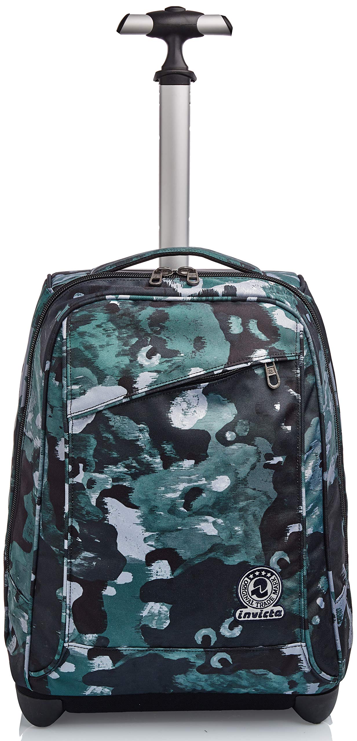 invicta-trolley-scuola-camo-shades-verde-2-in-1-zaino-con-ruote-35-lt image 2