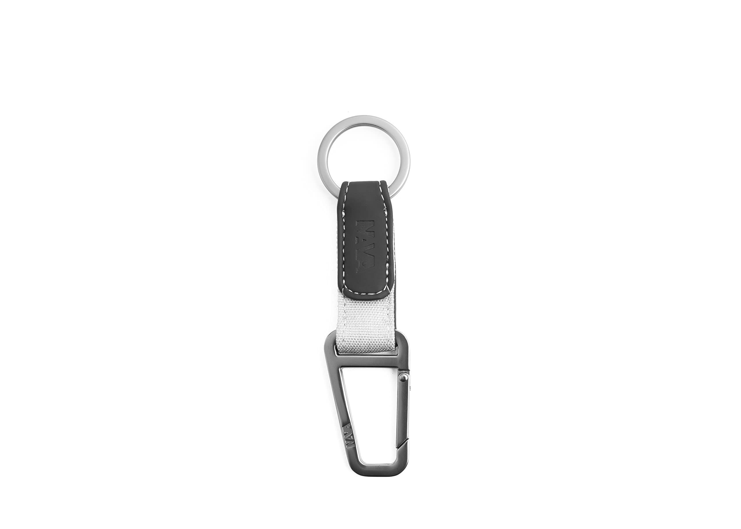 nava-design-twin-portachiavi-con-anello-e-moschettone-bianco-13-x-3-cm image 1