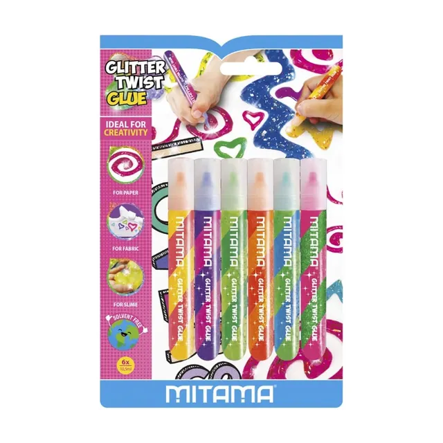 mitama-colla-glitter-twist-6-colori-assortiti-colla-a-rilievo-10-5-ml image 1