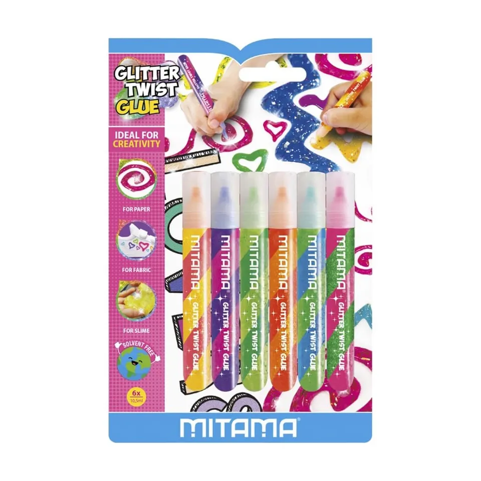 mitama-colla-glitter-twist-6-colori-assortiti-colla-a-rilievo-10-5-ml image 1