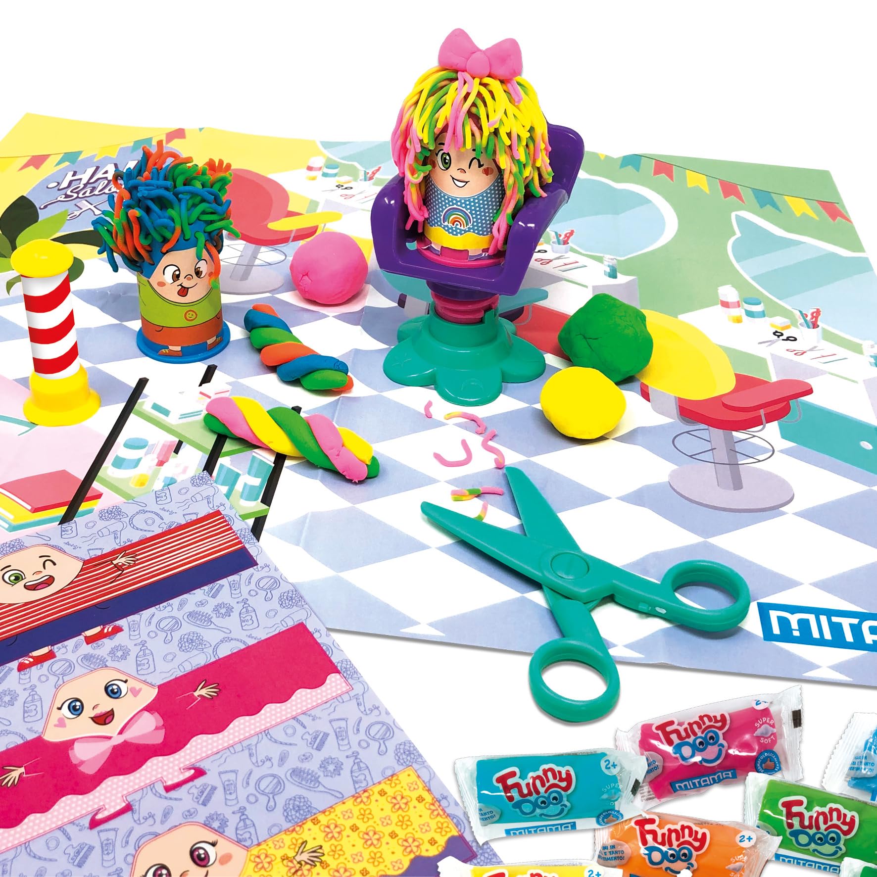 mitama-crazy-hair-salon-scatola-gioco-pasta-da-modellare-33-pezzi image 3