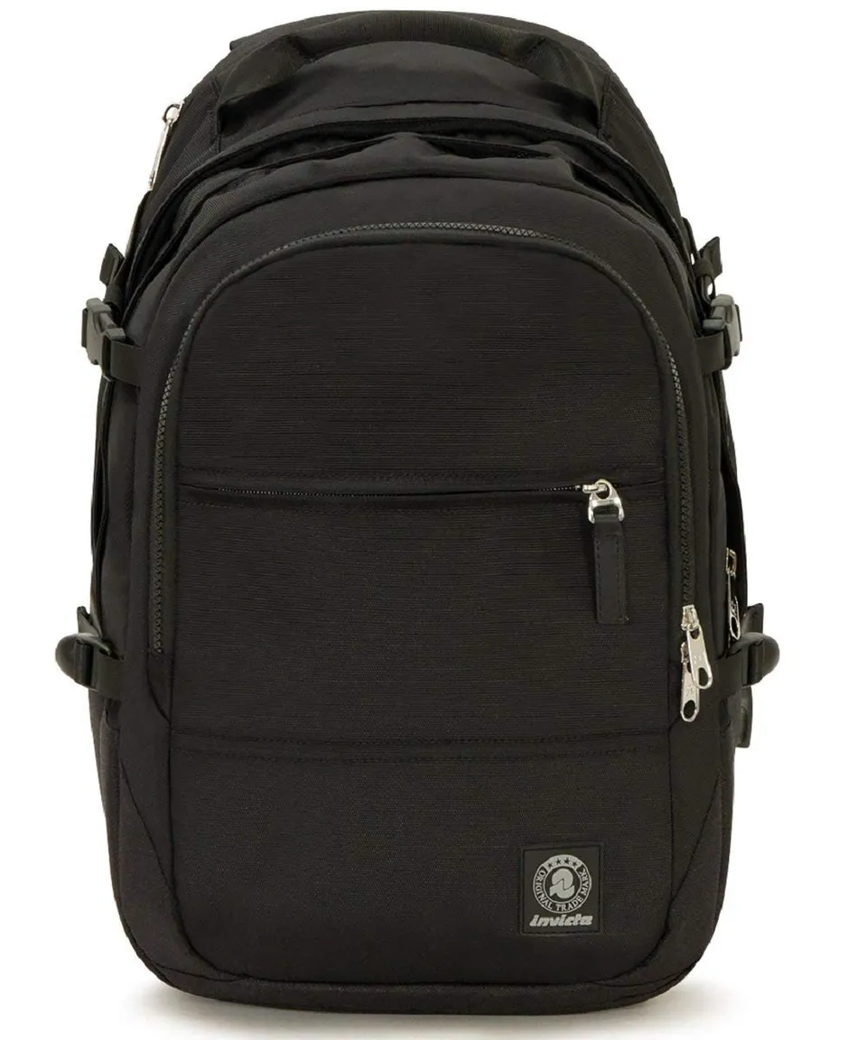 invicta-business-zaino-grigio-27-lt-porta-laptop-15-6-con-power-bank image 1
