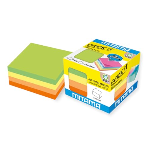 mitama-mini-cubo-notes-adesivi-stick-it-400-foglietti-51x51-mm-colori-fluo image 2