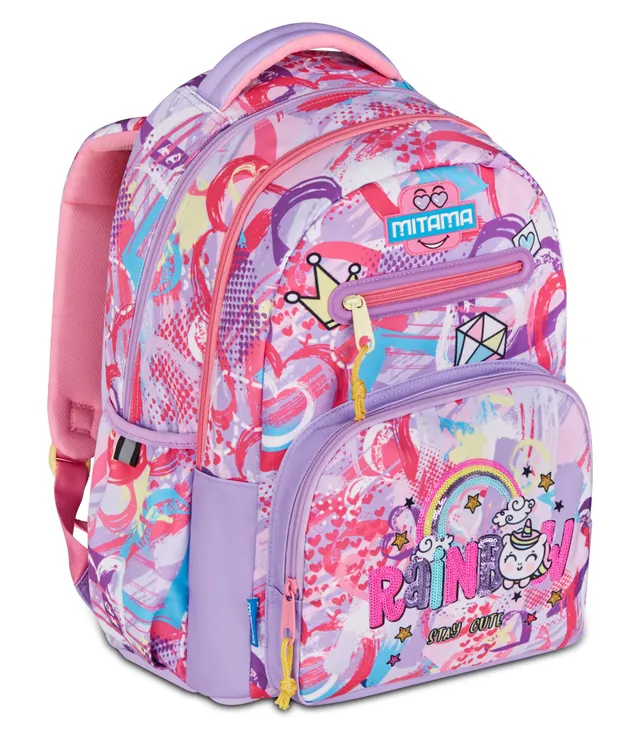 mitama-zaino-new-plus-rainbow-viola-scuola-elementare image 1