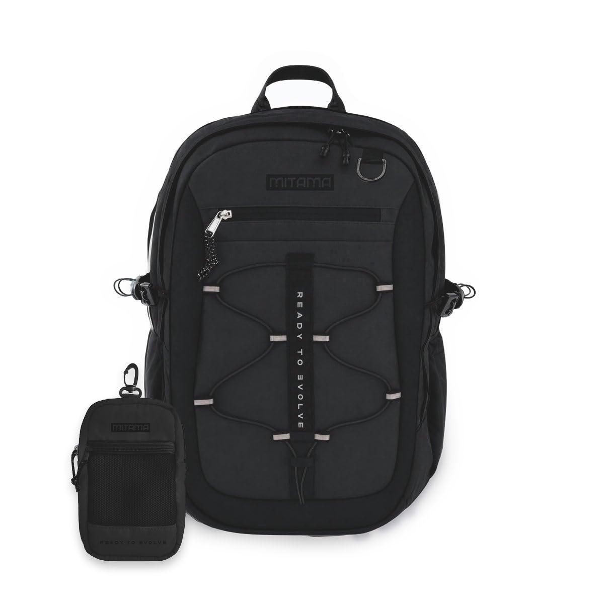 mitama-rte-midnight-black-zaino-scuola-universit-viaggio-con-astuccio-nero image 1