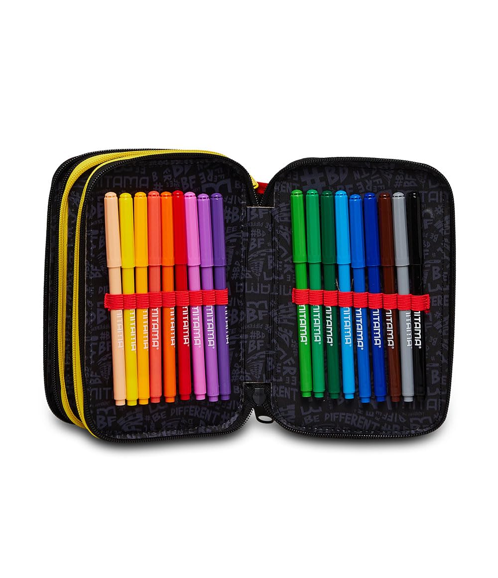 mitama-triplo-creatures-astuccio-scuola-3-scomparti-da-47-pezzi-multicolore image 3