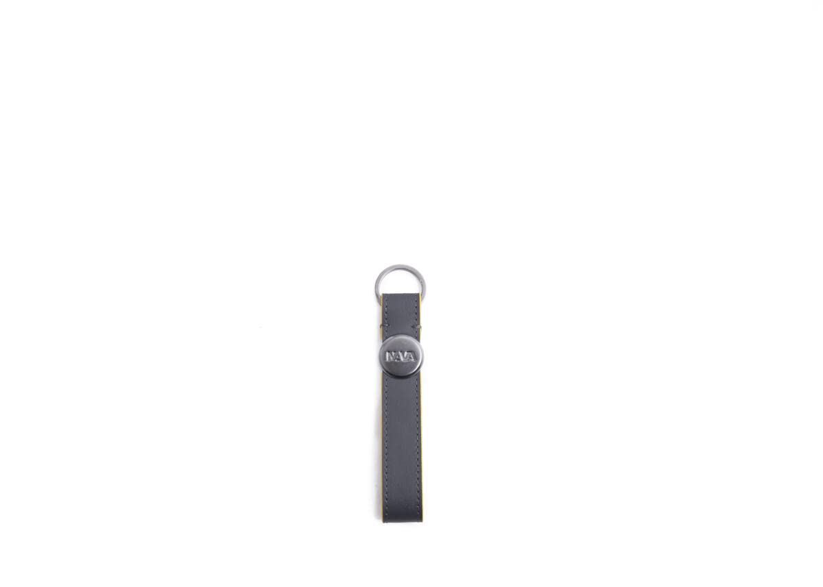 nava-design-metric-portachiavi-pelle-con-anello-grigio-giallo-14-x-2-cm image 1