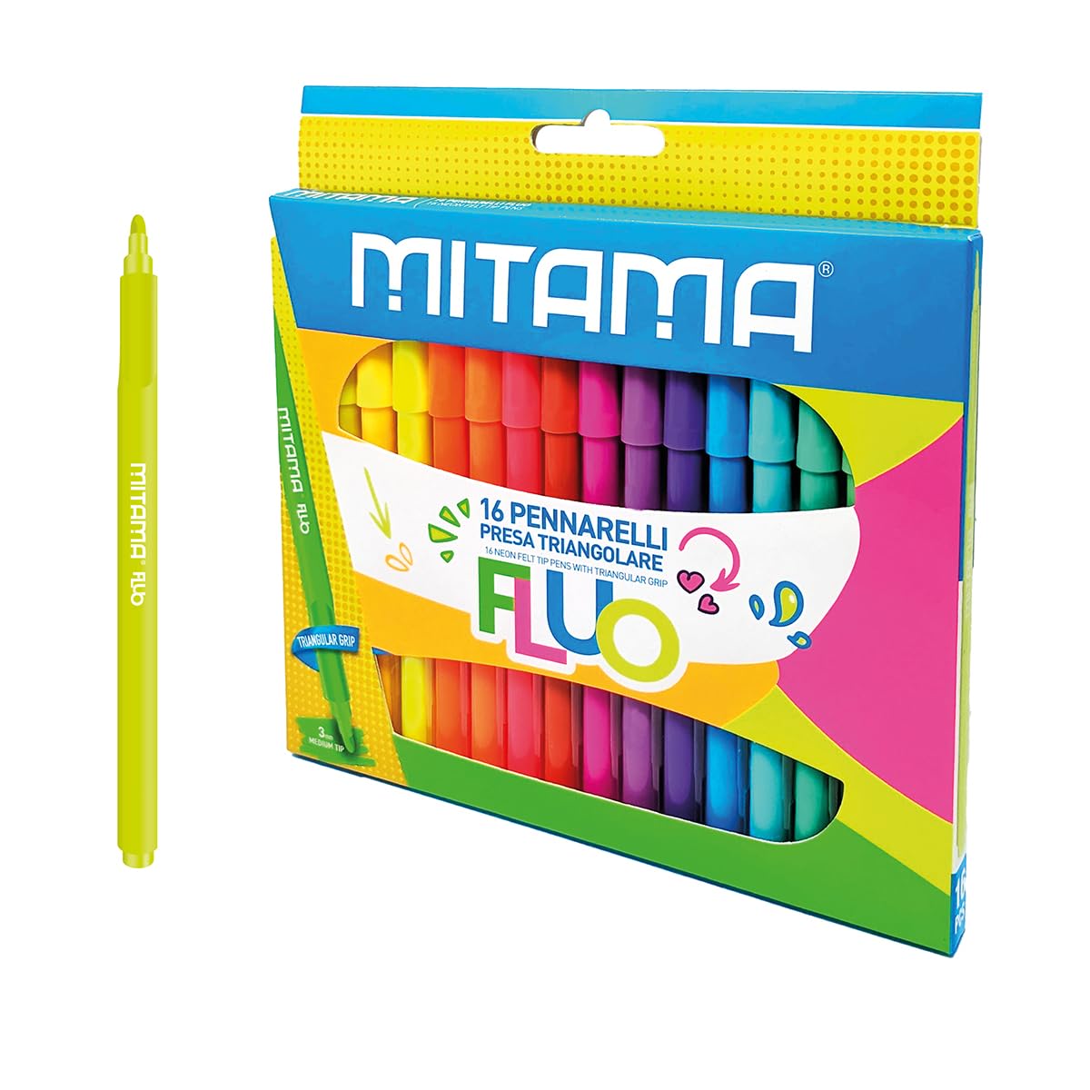mitama-pennarelli-fluo-neon-astuccio-16-pz-punta-3-mm image 2