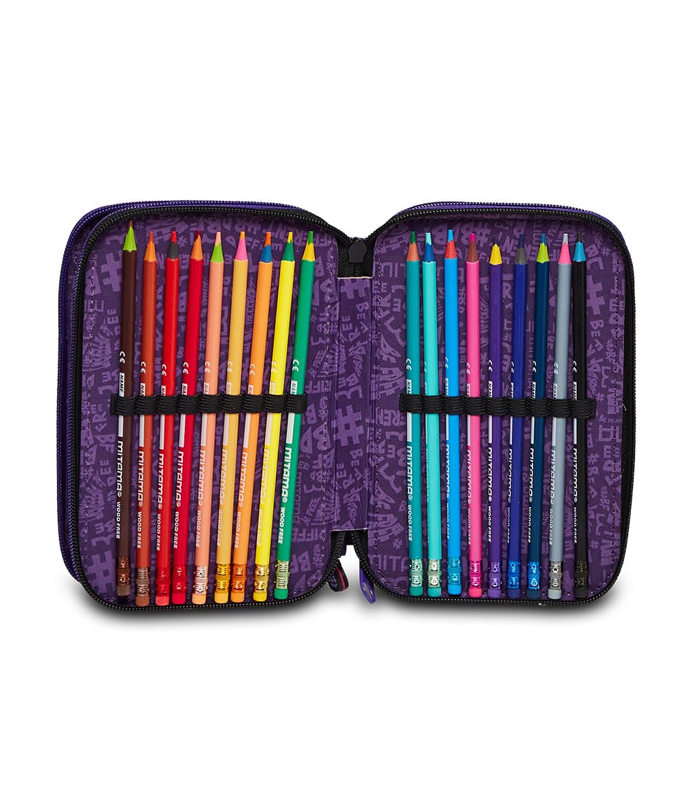 mitama-astuccio-scuola-3-scomparti-super-triplo-chic-nero-completo-47-pz image 4