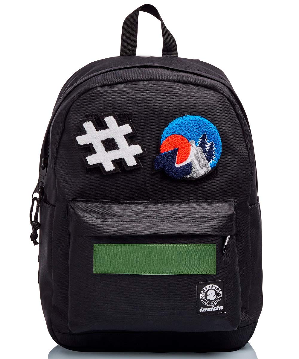 invicta-zaino-carlson-patch-time-monoscomparto-nero-con-tasca-porta-laptop image 6