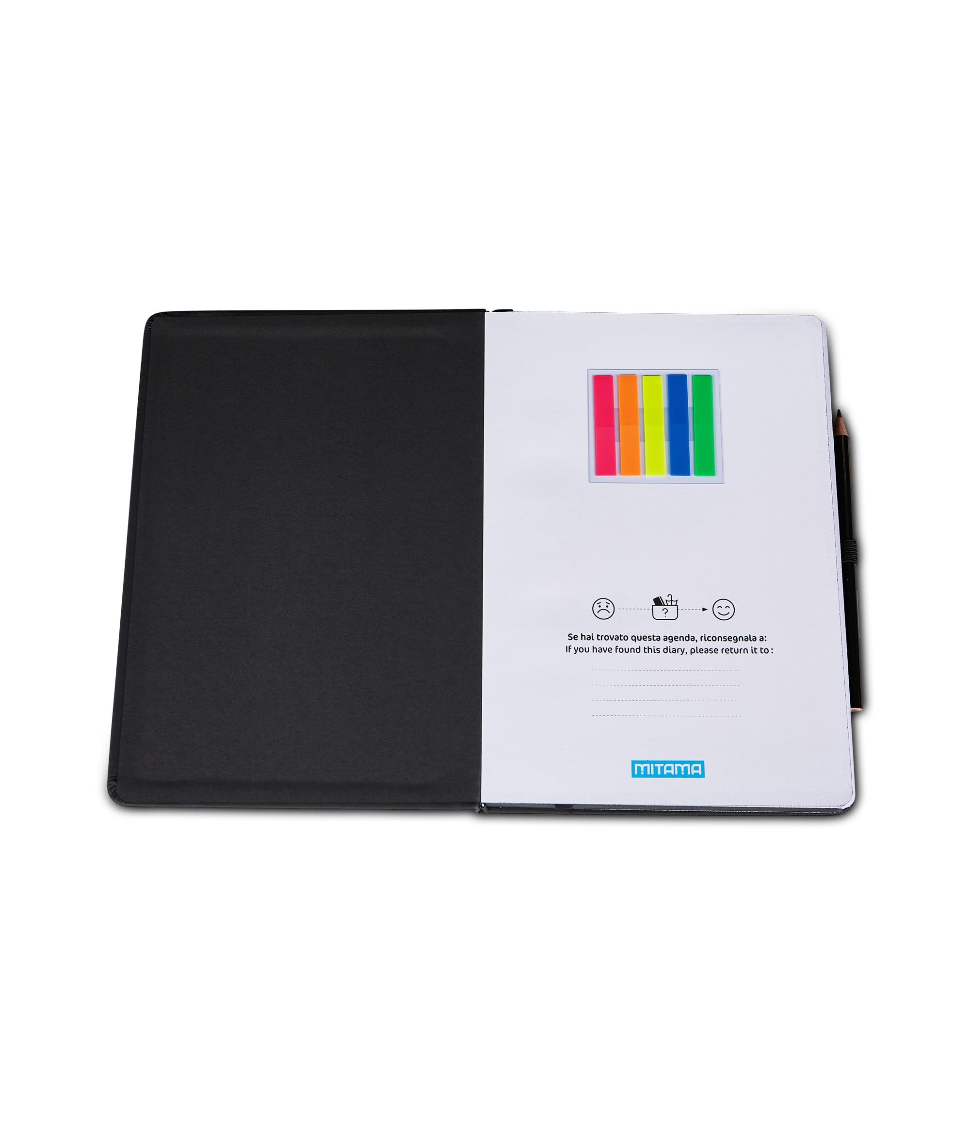 mitama-agenda-settimanale-2026-nera-18-mesi-15x21-cm-con-elastico image 2