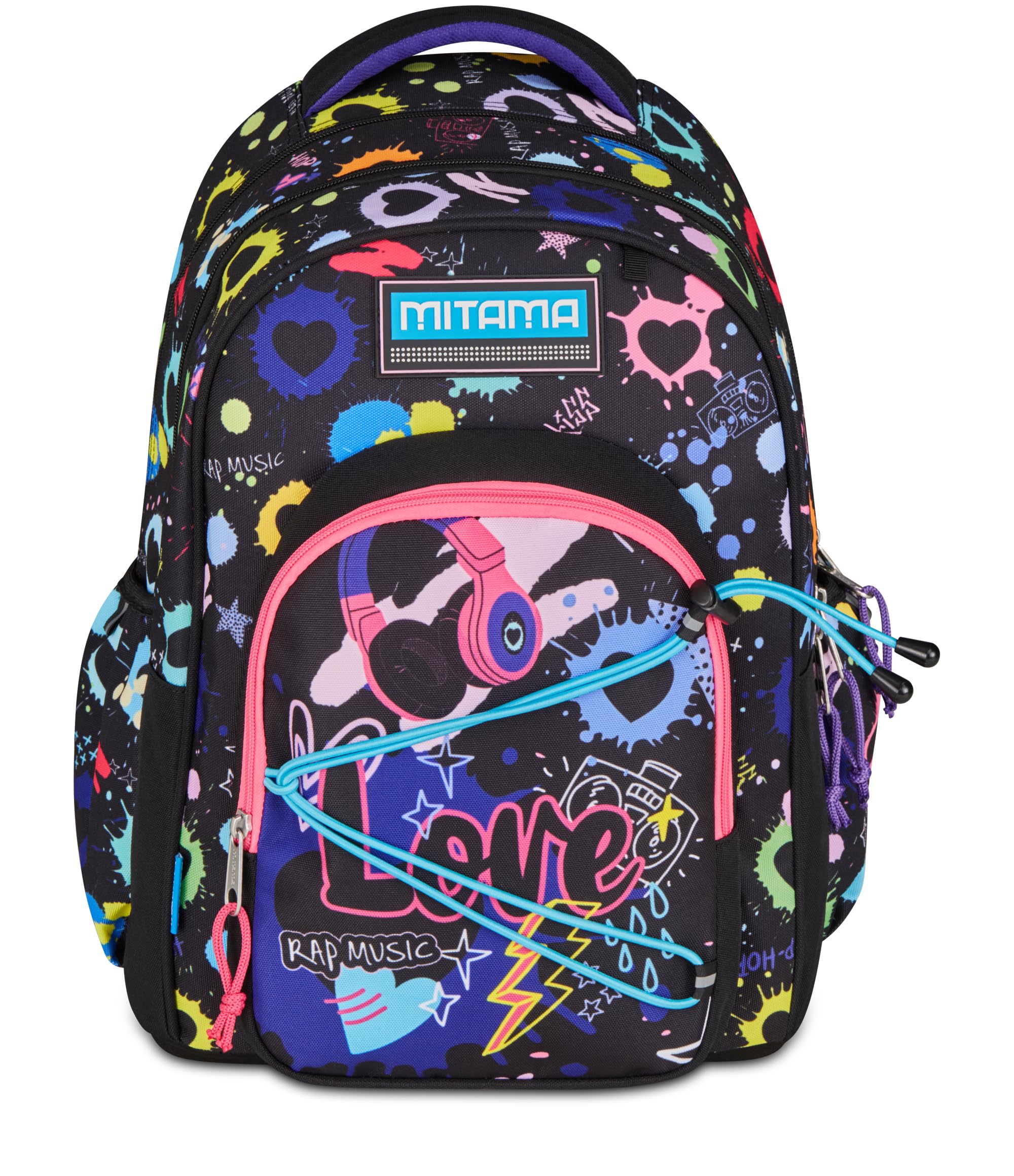 mitama-m-power-musiclove-zaino-scuola-elementare-triplo-scomparto-nero image 2