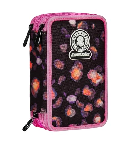 invicta-astuccio-scuola-3-zip-fantasy-rosa-nero-completo-44-pezzi image 7