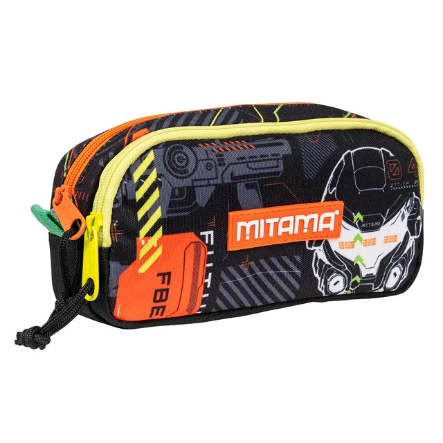 mitama-junior-fluo-battle-portapenne-scuola-2-zip-nero-da-riempire image 1