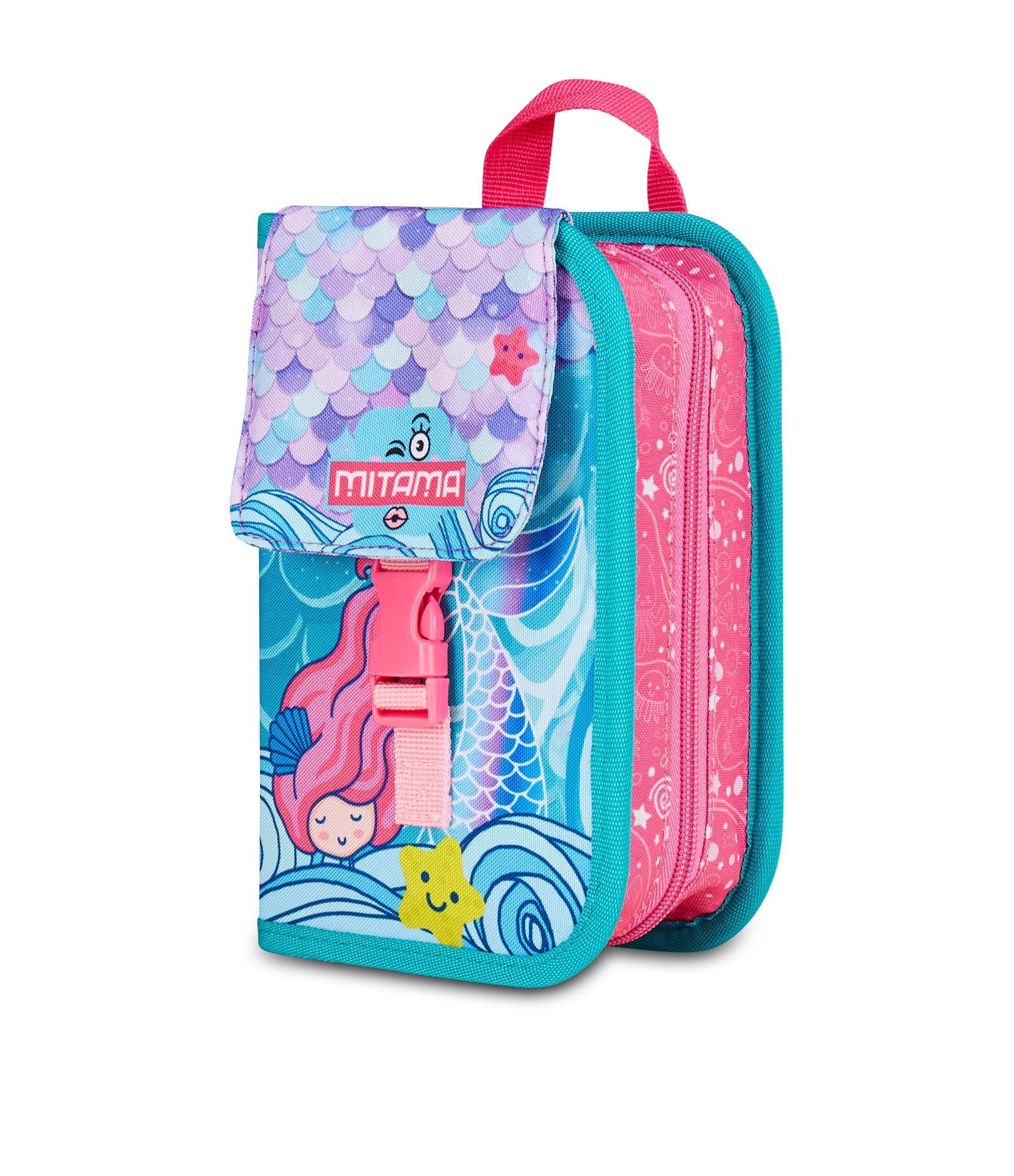 mitama-astuccio-scuola-4-zip-turchese-triplo-scomparto-completo image 5