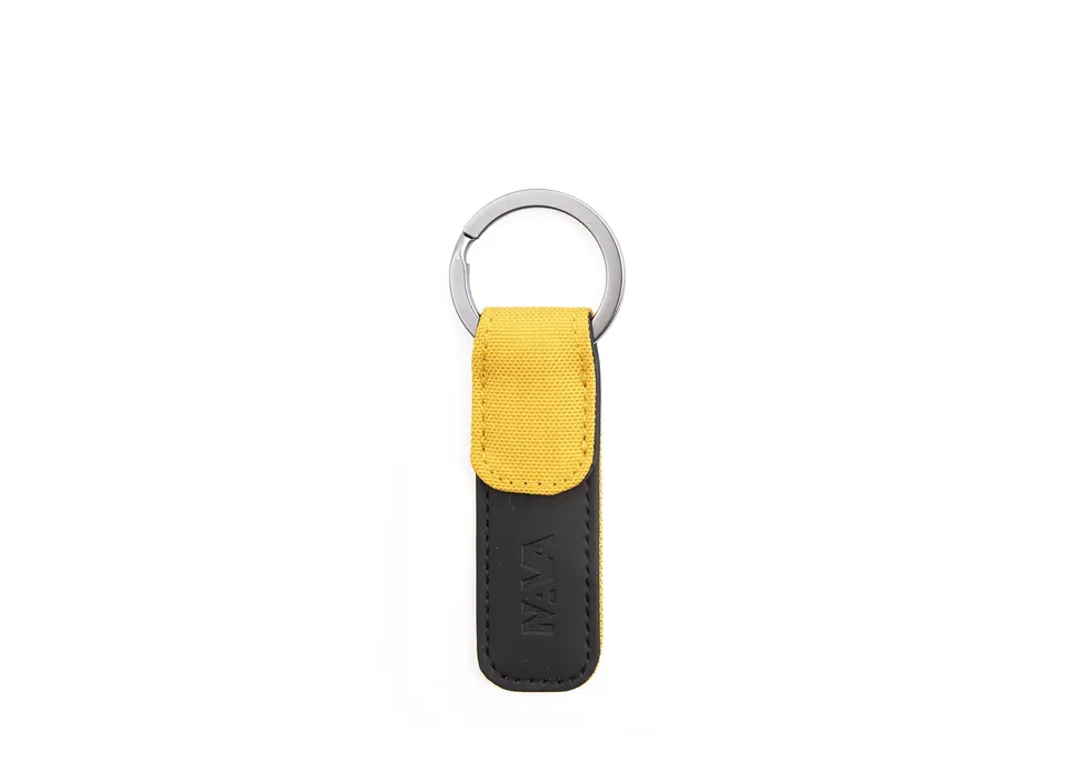 nava-design-twin-portachiavi-piatto-tessuto-m-lange-giallo-10-x-3-cm image 1