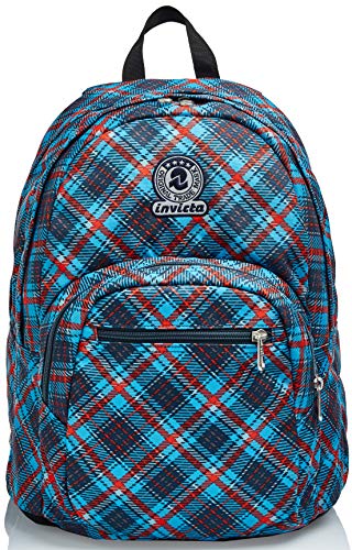 invicta-zaino-scuola-doppio-scomparto-blu-tartan-31-l image 5
