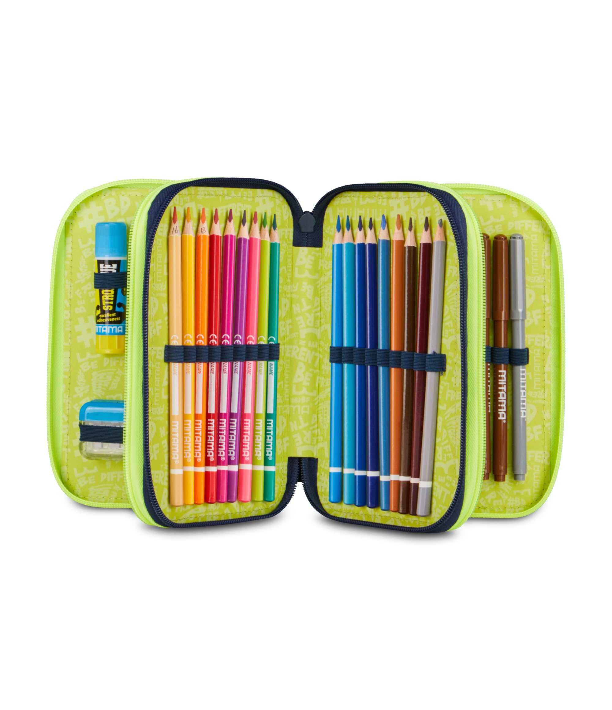 mitama-triplo-urbanevo-astuccio-3-scomparti-47-pezzi-con-spinny-pen-multicolore image 2