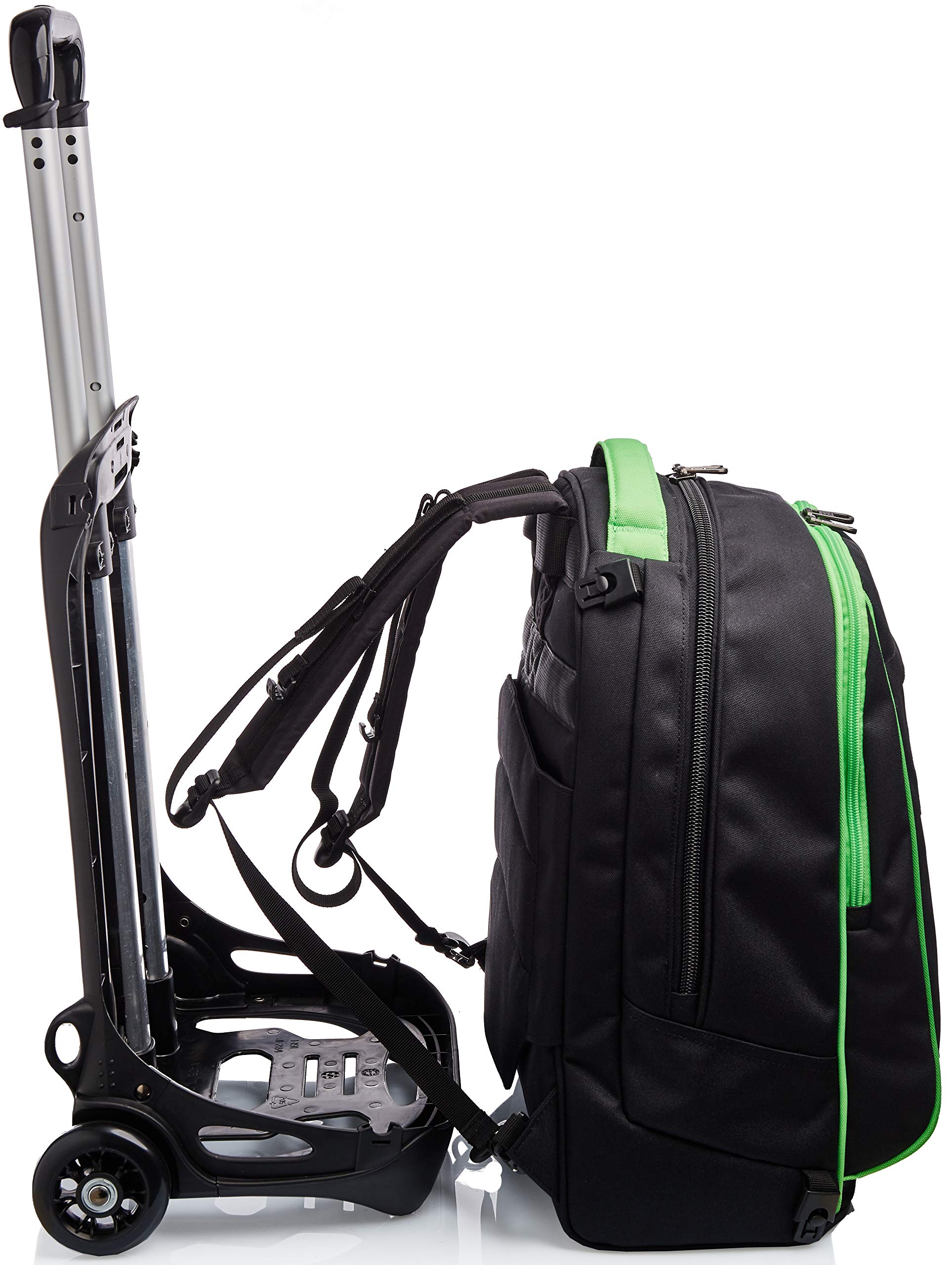 invicta-trolley-tech-scuola-3-in-1-nero-verde-34-l-con-zaino-sganciabile image 6