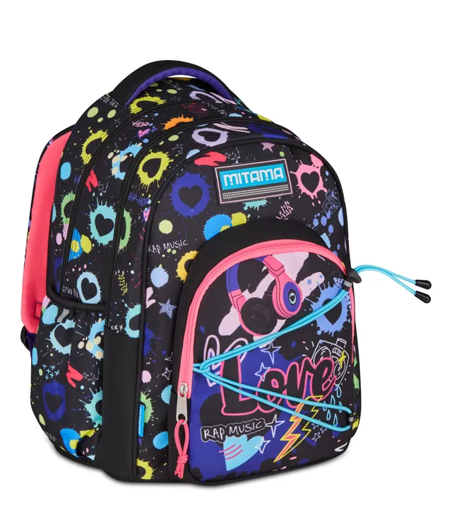mitama-m-power-musiclove-zaino-scuola-elementare-triplo-scomparto-nero image 1