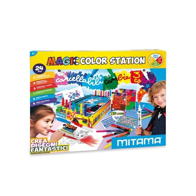 mitama-magic-color-station-set-pennarelli-magici-con-album-a4-e-aerografi image 1