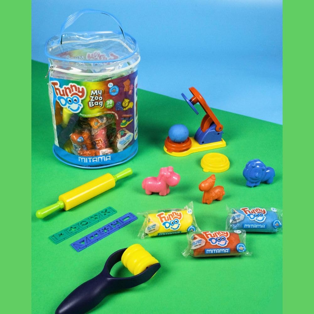 mitama-my-zoo-bag-funny-doo-pasta-da-modellare-30-pezzi-con-formine-zoo image 3