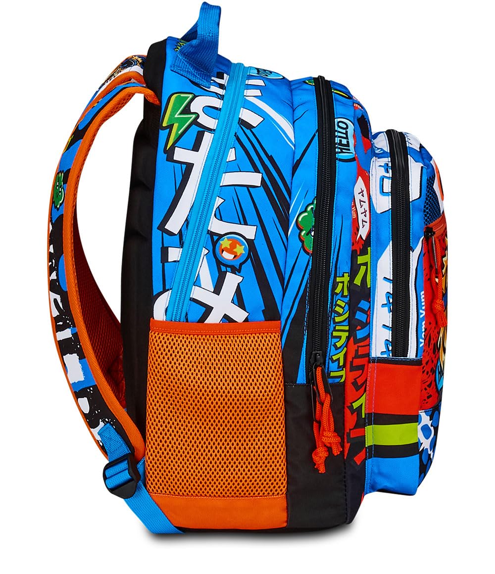 mitama-tiger-wild-zaino-scuola-triplo-scomparto-blu-e-nero image 3