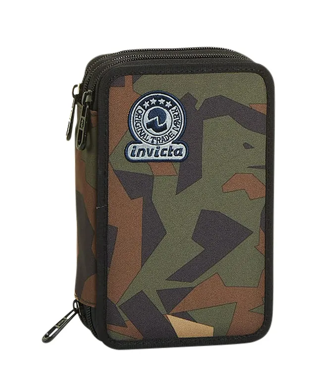 invicta-astuccio-scuola-3-zip-twist-camo-verde-completo-40-pz image 1