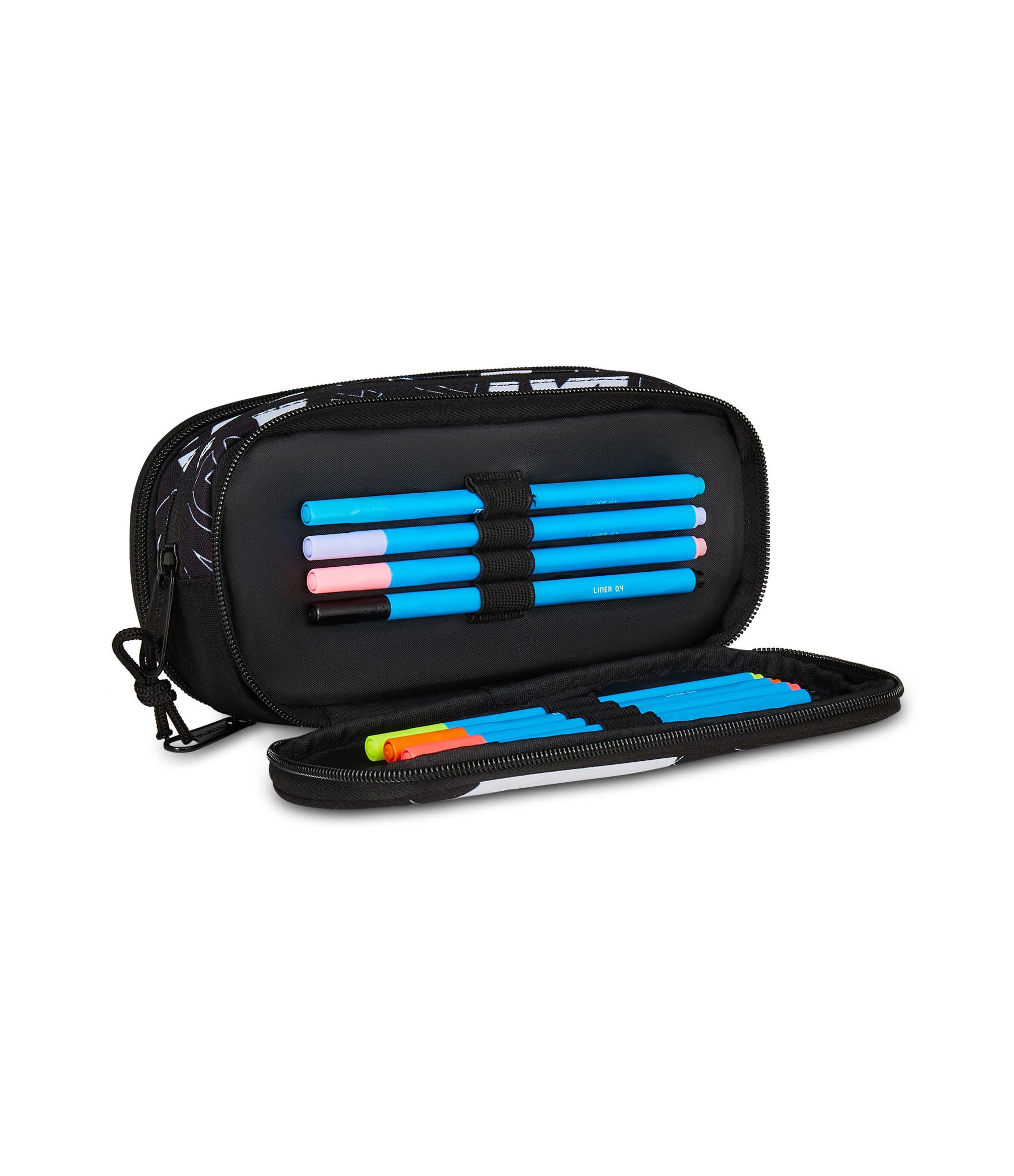 mitama-zipack-astuccio-scuola-nero-triplo-scomparto-completo-accessori image 2
