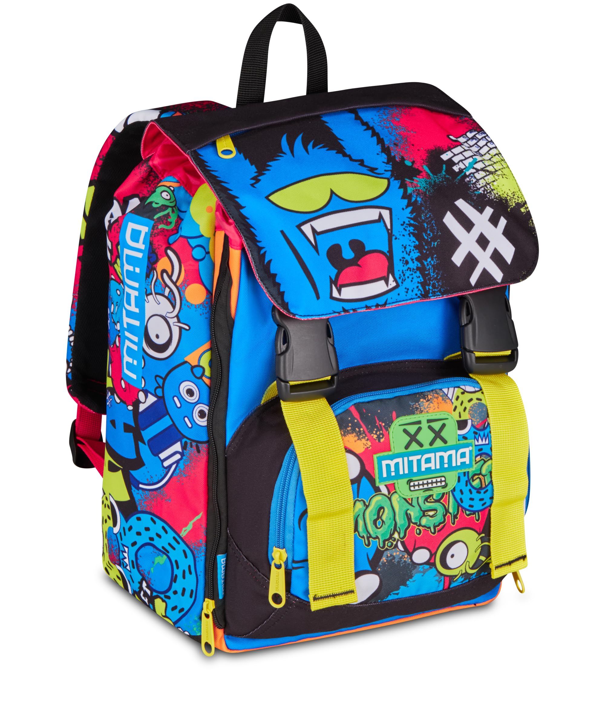 mitama-4zip-monstereye-zaino-scuola-elementare-estensibile-blu image 2