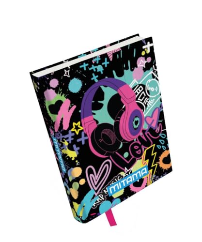 mitama-music-diario-scuola-10-mesi-15x20-cm-nero-con-stickers image 2